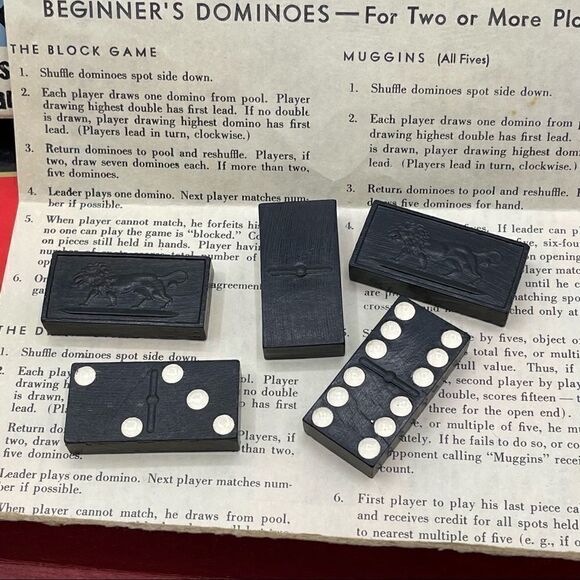 Vintage Chess Dominoes Checkers Three Game Kit by The Embossing Company Albany - Picture 5 of 16